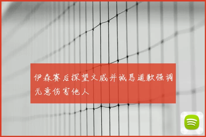 伊森赛后探望文威并诚恳道歉强调无意伤害他人
